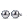 Thumbnail Image 1 of Tahitian Cultured Pearl Stud Earrings 14K White Gold 8-9mm