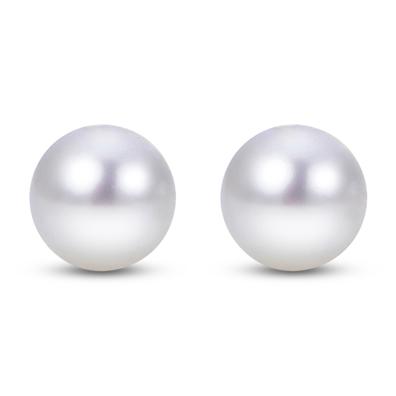 Main Image 2 of Cultured Pearl Stud Earrings 14K White Gold 6-6.5mm