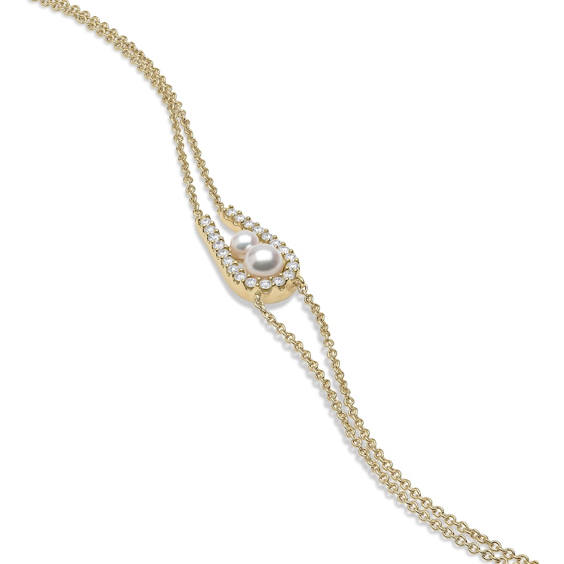 Main Image 3 of Yoko London Akoya Cultured Pearl & Diamond Bracelet 1/5 ct tw 18K Yellow Gold 8"