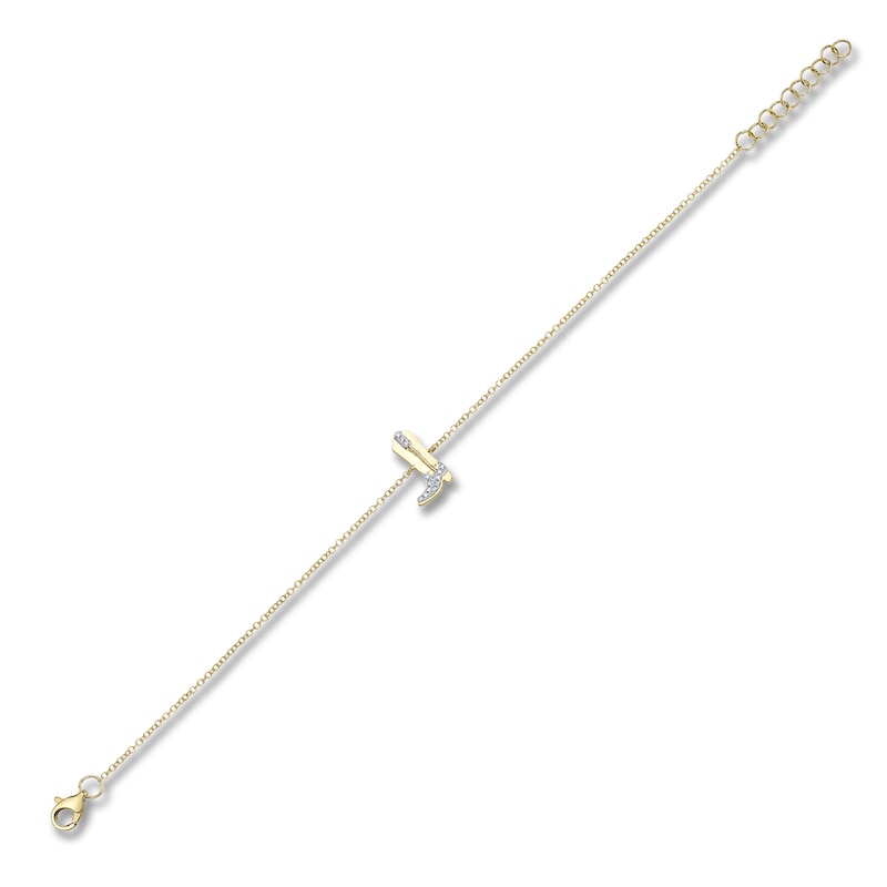 Main Image 2 of Shy Creation Diamond Accent Cowboy Boot Bracelet 14K Yellow Gold 7" JR55001180RD