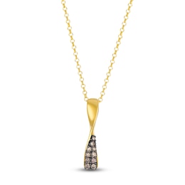 Le Vian Chocolate Diamond Twist Necklace 1/5 ct tw 14K Honey Gold 19"