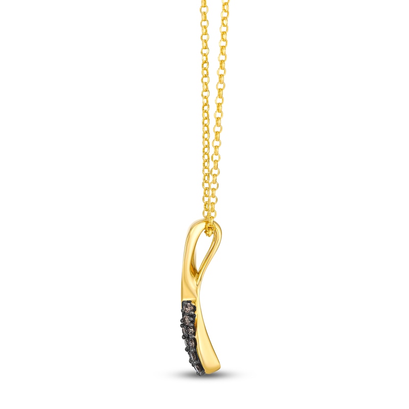 Main Image 2 of Le Vian Chocolate Diamond Twist Necklace 1/5 ct tw 14K Honey Gold 19"