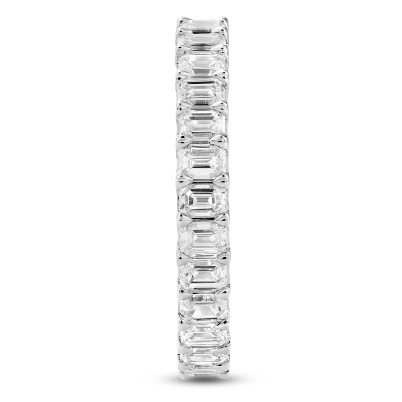 Main Image 3 of Emerald-Cut Lab-Grown Diamond Eternity Band 2 to 2-3/8 ct tw 14K White Gold