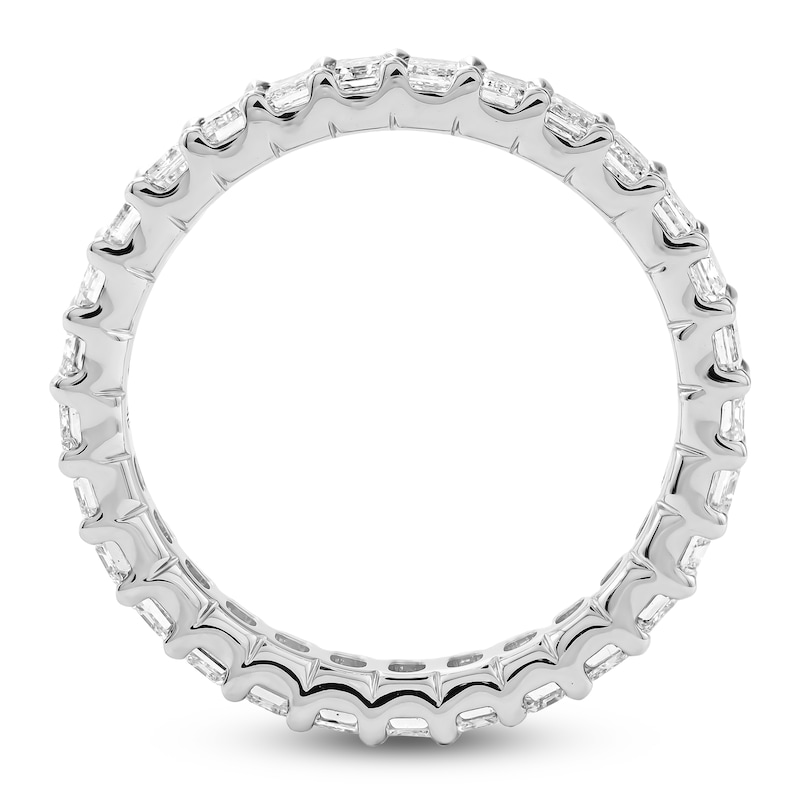 Main Image 4 of Emerald-Cut Lab-Grown Diamond Eternity Band 2 to 2-3/8 ct tw 14K White Gold