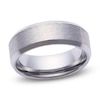 Thumbnail Image 1 of Men's Beveled-Edge Satin Wedding Band Tungsten Carbide 8mm