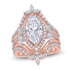 Thumbnail Image 1 of Marquise-Cut Lab-Grown Diamond Halo Engagement Ring 3-3/4 ct tw 14K Rose Gold