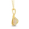 Thumbnail Image 2 of Pear-Shaped Natural Opal & Diamond Necklace 1/15 ct tw 14K Yellow Gold 18"