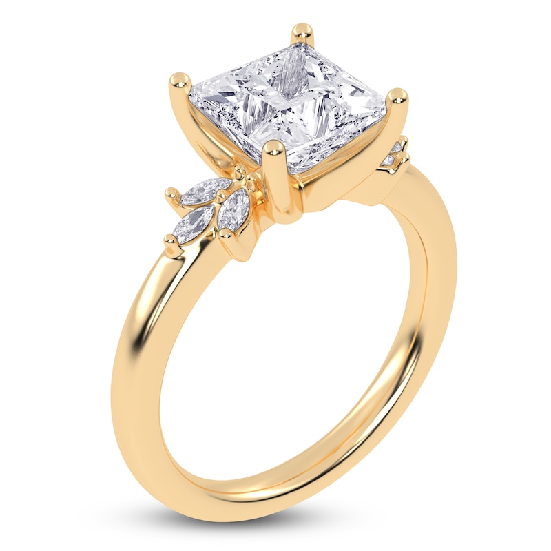 Main Image 2 of Princess-Cut Lab-Grown Diamond Engagement Ring 2-1/6 ct tw 14K Yellow Gold