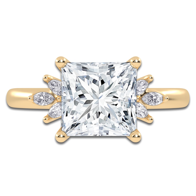 Main Image 3 of Princess-Cut Lab-Grown Diamond Engagement Ring 2-1/6 ct tw 14K Yellow Gold