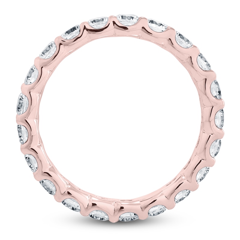 Main Image 2 of Certified Round-Cut Diamond Eternity Band 1-5/8 to 2 ct tw 14K Rose Gold