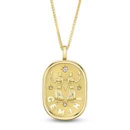 Shy ICON Zodiac Diamond Accent Gemini Necklace 14K Yellow Gold 18" B22001099-GEM