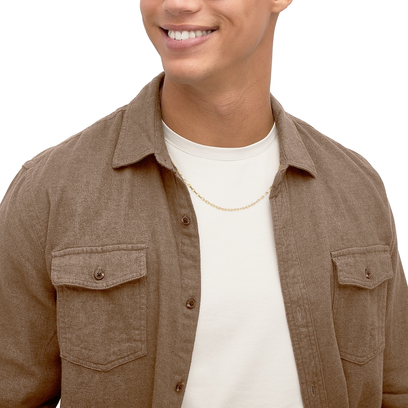 Main Image 4 of Oval Link Chain Necklace Solid 14K Yellow Gold 24"