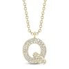 Thumbnail Image 1 of Shy Creation Bubble "Q" Diamond Initial Necklace 1/10 ct tw 14K Yellow Gold 18" SC55028332-Q