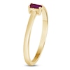 Thumbnail Image 2 of Baguette-Cut Certified Natural Ruby Solitaire Stackable Ring 10K Yellow Gold