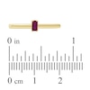 Thumbnail Image 3 of Baguette-Cut Certified Natural Ruby Solitaire Stackable Ring 10K Yellow Gold
