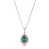 Thumbnail Image 1 of Le Vian Pear-Shaped Natural Emerald Necklace 3/8 ct tw Diamonds 14K Vanilla Gold 19"