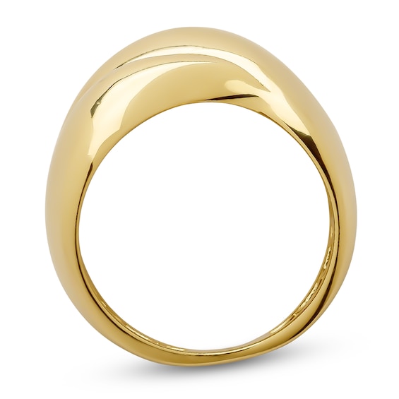Italia D'Oro Organic Twist Ring Solid 14K Yellow Gold