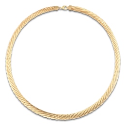 Italia D'Oro Mesh Weave Necklace 7mm Solid 14K Yellow Gold 20"