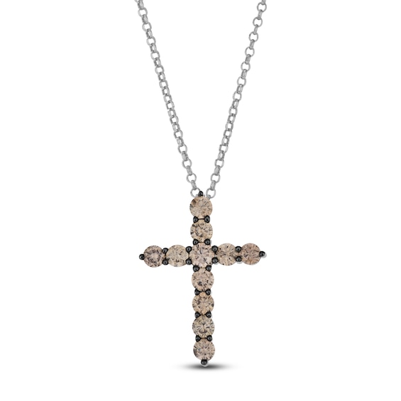 Le Vian Diamond Cross Necklace 1-1/5 ct tw 14K Vanilla Gold 19"