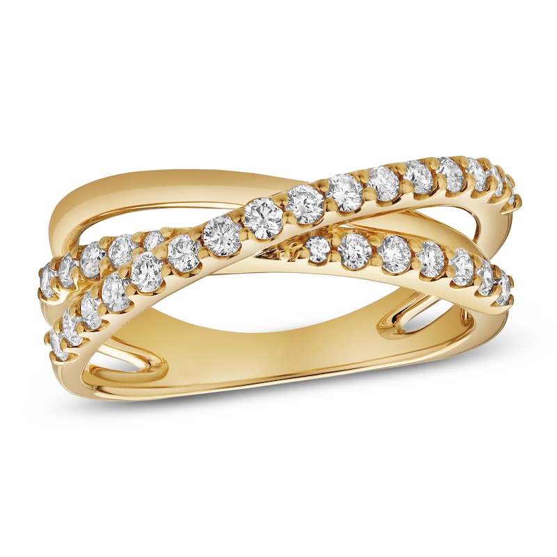 Main Image 1 of Jared Signature Crossover Ring 1/2 ct tw 14K Yellow Gold