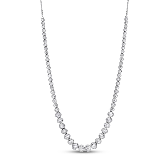Jared Signature Graduated Diamond Smile Necklace 3 ct tw 14K White Gold 22"