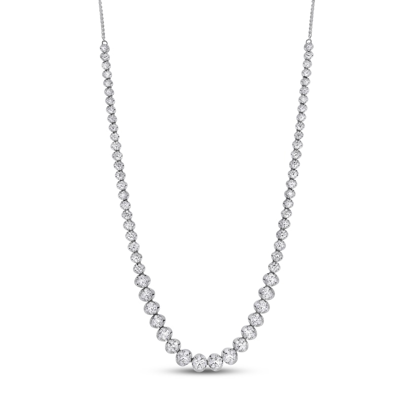 Main Image 1 of Jared Signature Graduated Diamond Smile Necklace 3 ct tw 14K White Gold 22"