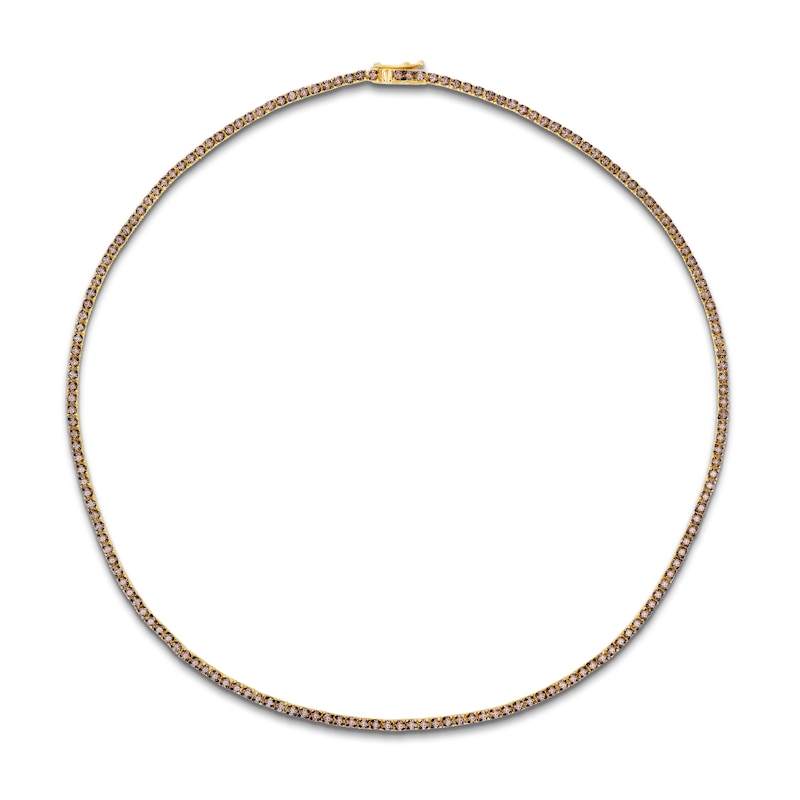 Main Image 1 of Le Vian Chocolate Diamond Tennis Necklace 6-1/4 ct tw 14K Honey Gold 16"