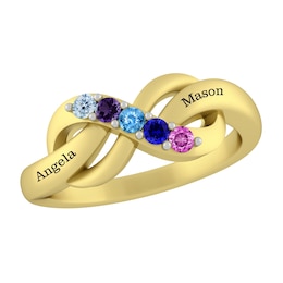 Birthstone Family & Mother's Infinity Ring (2-5 Stones and 2 Lines)