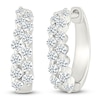Thumbnail Image 2 of Diamond Two-Row Hoop Earrings 3/4 ct tw 10K White Gold