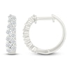 Thumbnail Image 3 of Diamond Two-Row Hoop Earrings 3/4 ct tw 10K White Gold