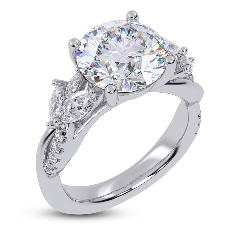 Main Image 2 of Round-Cut Lab-Grown Diamond Engagement Ring 3-1/2 ct tw 14K White Gold