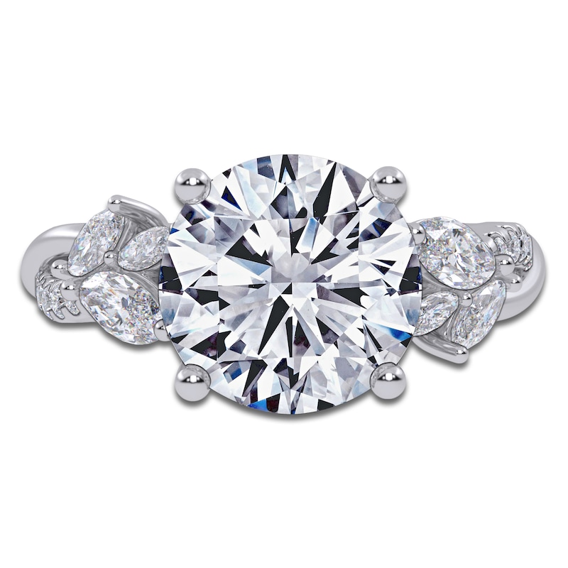 Main Image 3 of Round-Cut Lab-Grown Diamond Engagement Ring 3-1/2 ct tw 14K White Gold