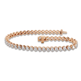 Oval-Cut Lab-Grown Diamond Tennis Bracelet 5 ct tw 14K Rose Gold 7"