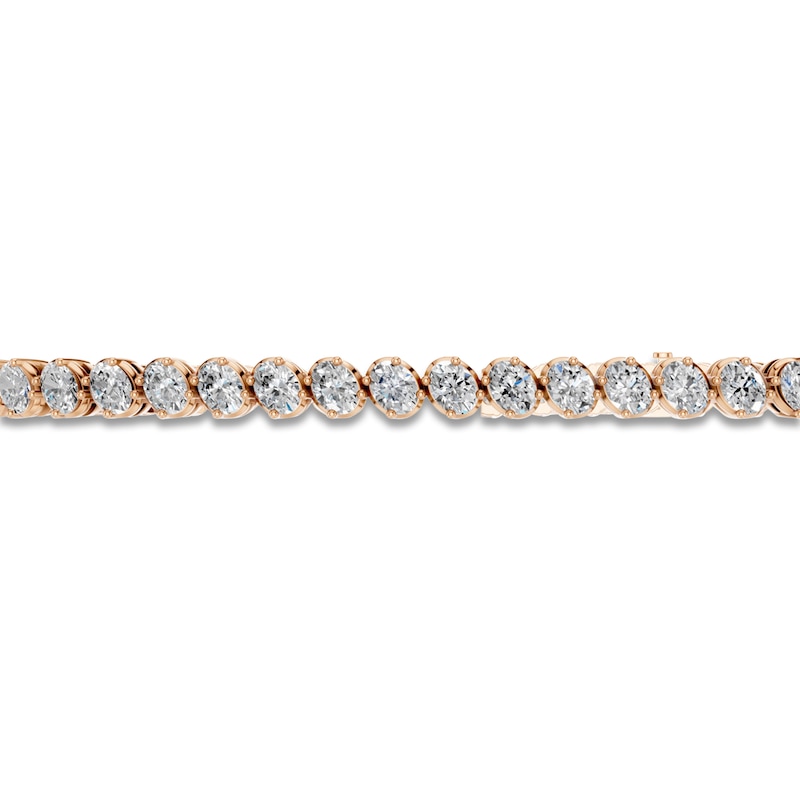 Main Image 2 of Oval-Cut Lab-Grown Diamond Tennis Bracelet 5 ct tw 14K Rose Gold 7"