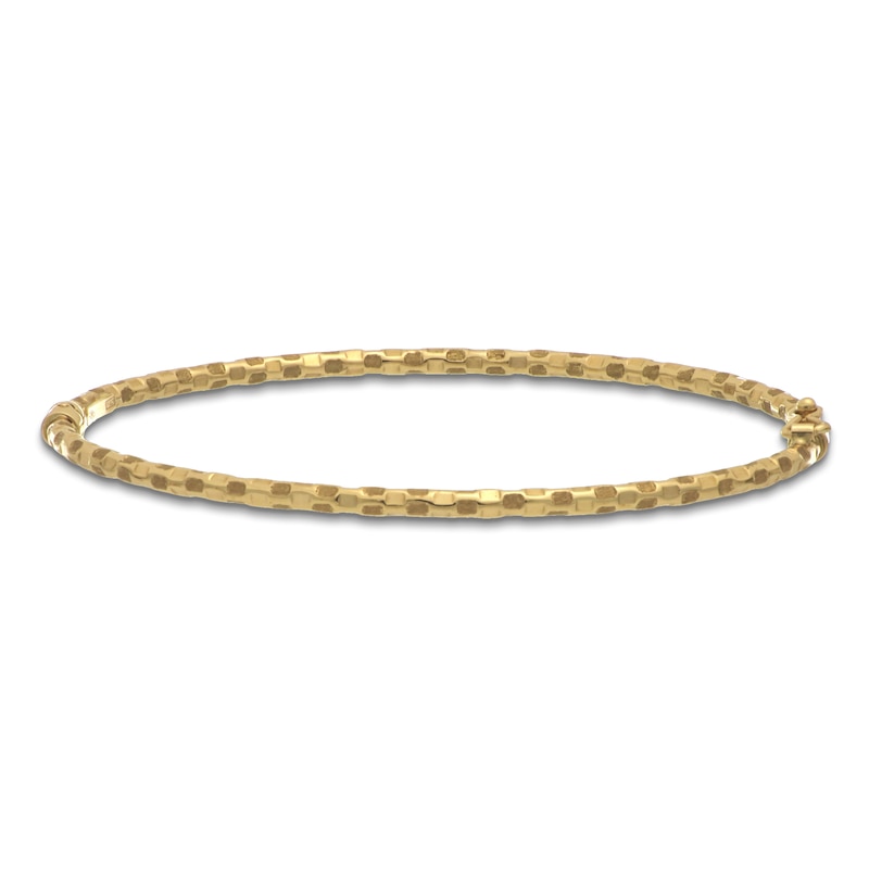 Main Image 1 of Italia D'Oro Diamond-Cut Bangle Bracelet 14K Yellow Gold
