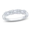 Thumbnail Image 1 of Certified Round & Emerald-Cut Diamond Wedding Band 3/4 ct tw 14K White Gold