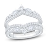 Thumbnail Image 1 of Certified Marquise & Round-Cut Diamond Chevron Enhancer Ring 1 ct tw 14K White Gold