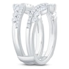 Thumbnail Image 2 of Certified Marquise & Round-Cut Diamond Chevron Enhancer Ring 1 ct tw 14K White Gold