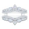 Thumbnail Image 3 of Certified Marquise & Round-Cut Diamond Chevron Enhancer Ring 1 ct tw 14K White Gold