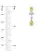 Thumbnail Image 2 of Multi-Shape Yellow & White Lab-Grown Diamond Drop Earrings 3-1/2 ct tw 14K White Gold