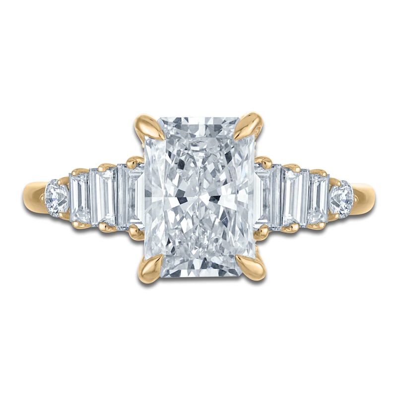 Main Image 3 of Vera Wang VOW Radiant-Cut Lab-Grown Diamond Engagement Ring 2-5/8 ct tw 14K Yellow Gold