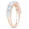 Thumbnail Image 2 of Round & Emerald-Cut Lab-Grown Diamond Alternating Anniversary Ring 3 ct tw 14K Rose Gold