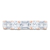 Thumbnail Image 3 of Round & Emerald-Cut Lab-Grown Diamond Alternating Anniversary Ring 3 ct tw 14K Rose Gold