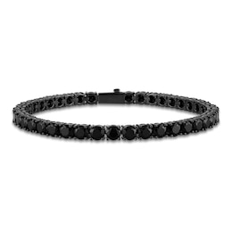 1933 by Esquire Men's Natural Black Spinel Line Bracelet Black Rhodium-Plated Sterling Silver 8.5"