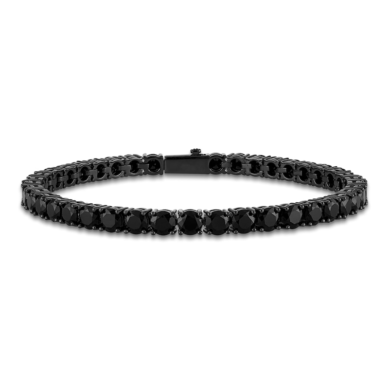 Main Image 1 of 1933 by Esquire Men's Natural Black Spinel Line Bracelet Black Rhodium-Plated Sterling Silver 8.5"