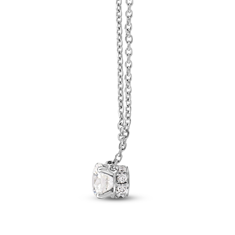 Main Image 2 of Storied Diamond Sands of Eternity Round-Cut Solitaire Hidden Halo Necklace 5/8 ct tw Platinum 18" (VS2/H)