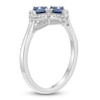Thumbnail Image 2 of Pear-Shaped Natural Blue Sapphire & Diamond Clover Ring 1/5 ct tw 10K White Gold