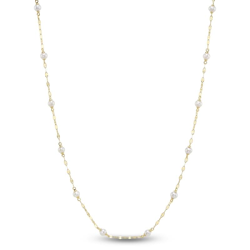 Main Image 1 of Shy Creation Cultured Pearl Valentino Chain Necklace 14K Yellow Gold 18"