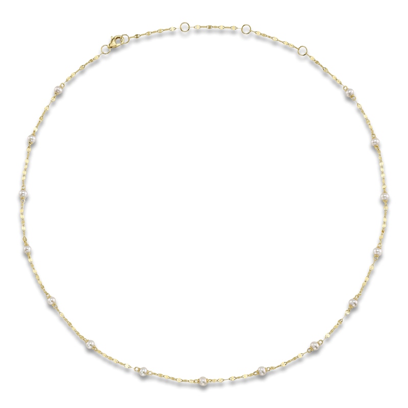 Main Image 2 of Shy Creation Cultured Pearl Valentino Chain Necklace 14K Yellow Gold 18"