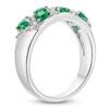 Thumbnail Image 3 of Trillion-Cut Lab-Created Emerald & White Lab-Created Sapphire Ring Sterling Silver